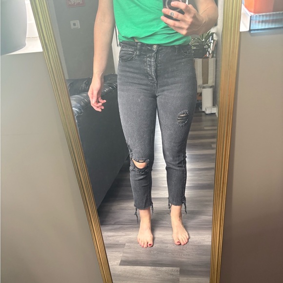 Vanilla star Distressed grey/black Ankle Jeans - Picture 1 of 4